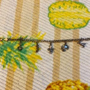 Italian Sterling Silver 8” Double Link Charm Bracelet